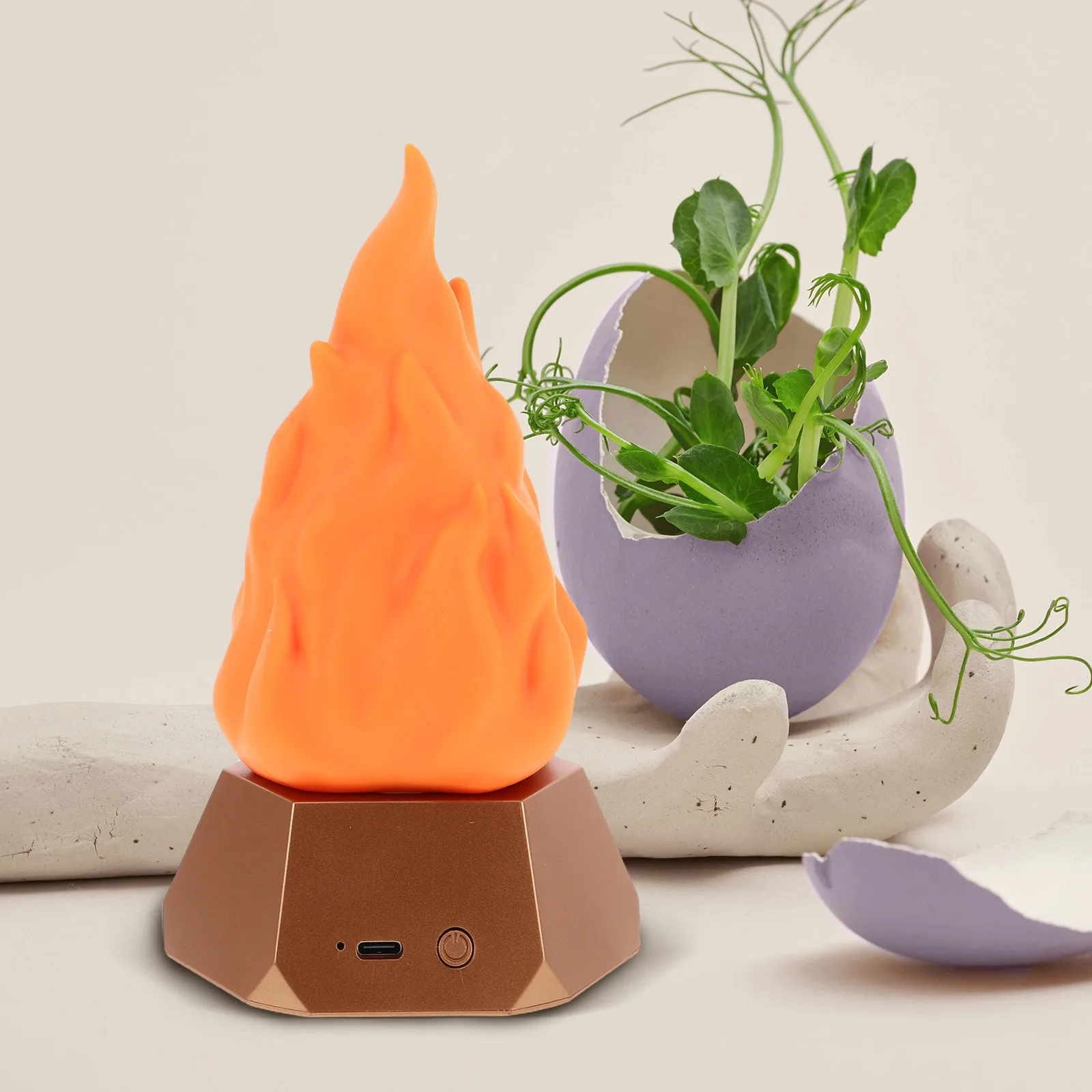 

3-Mode Led Flame Night Light Usb Rechargeable Fake Fireplace Lamp For Apartment Patio Outdoor Holiday Decorations Waterproof