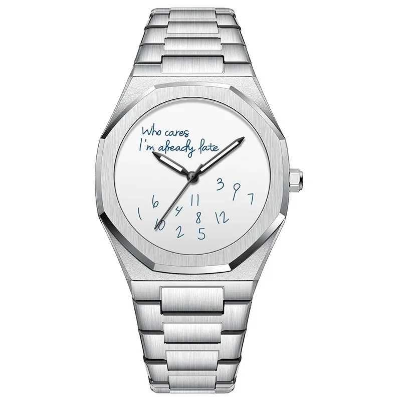Men's Fashion Luxurious Exquisite Elegant Classic Business Casual Watch Arabic Digital Display Steel Strip Waterproof Noctilucen