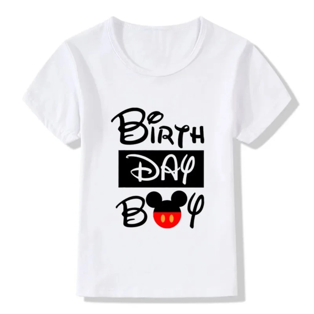 Disney Family Outfits for Birthday T-shirt Mickey Mouse Theme Family Look T-shirt Party Family Clothing Dad Mom Kids Tshirt Tees