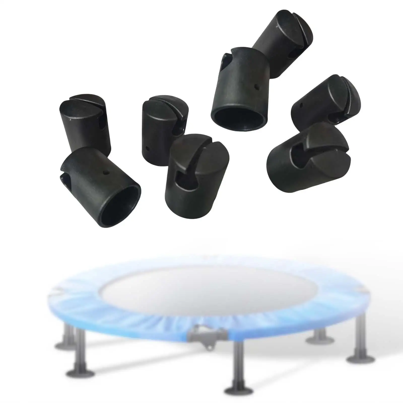 8 Pieces Universal Trampoline Enclosure Pole Caps Black Trampoline Rod Cover