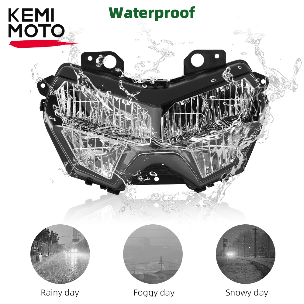 Z650 Z900 Motorcycle Headlight For KAWASAKI Z250 Z400 KLR650 ZR1000 H2 2023 Waterproof Highlights Plug and Play Light KEMiMOTO