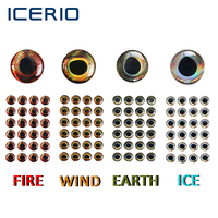 ICERIO 200PCS 3D Living Simulation Epoxy Fish Eyes Fly Fishing Crankbait Minnow DIY Fishing Lure Material Earth Wind Fire Ice