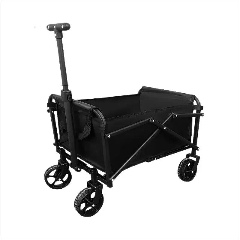 2024 Folding Collapsible Camping Wagon Utility Outdoor Beach garden Trolley with Universal Wide Wheels & Adjustable Handle