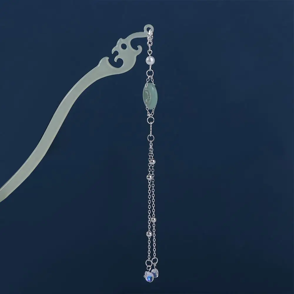 صورة الدعائم هان الملابس غطاء الرأس حمض الخليك الشعر عصا الصينية دبوس الشعر النساء إكسسوارات الشعر بينغان مشبك قلادة