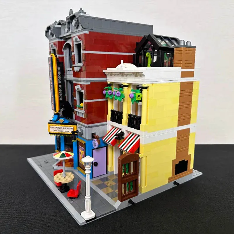 

New Creating Jazz Club Expert Pizza Shop Model Modular House Building Blocks Compatible 10312 Christmas and birthday gifts