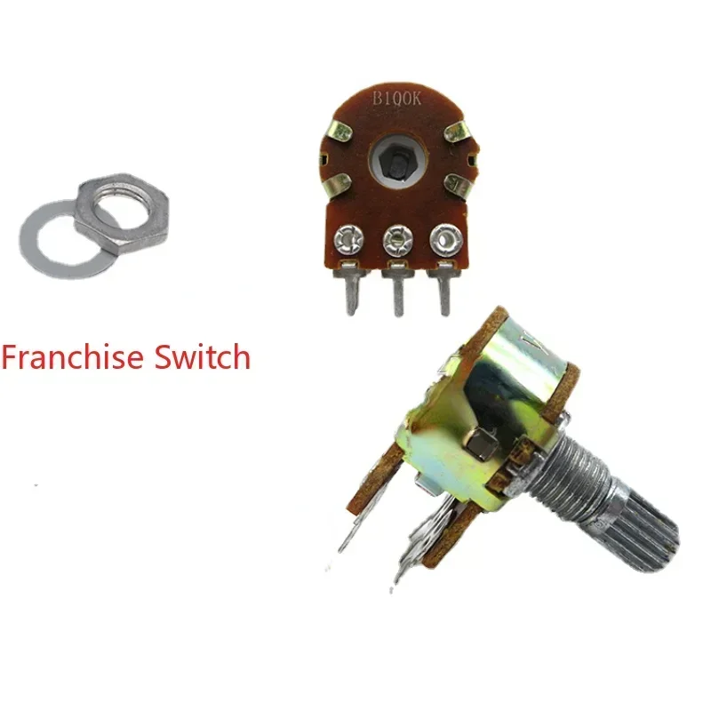 10PCS High Quality WTH148 Type 16  Duplex Volume Potentiometer 5k.10K, 20K, 50K, 100K 15 Flower Shaft In Stock