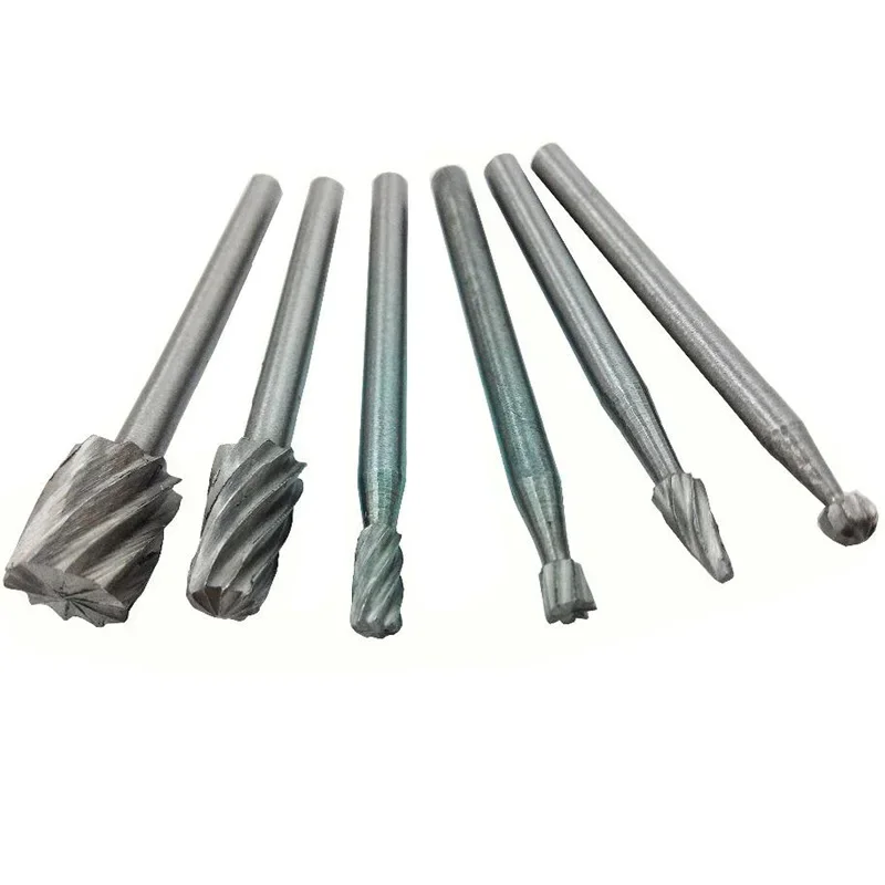 

6PC HSS Rotary Burr Set Routing Router Bit For Dremel Rotary Tool Accessories Mill Cutter with 1/8" 3.2mm Shank