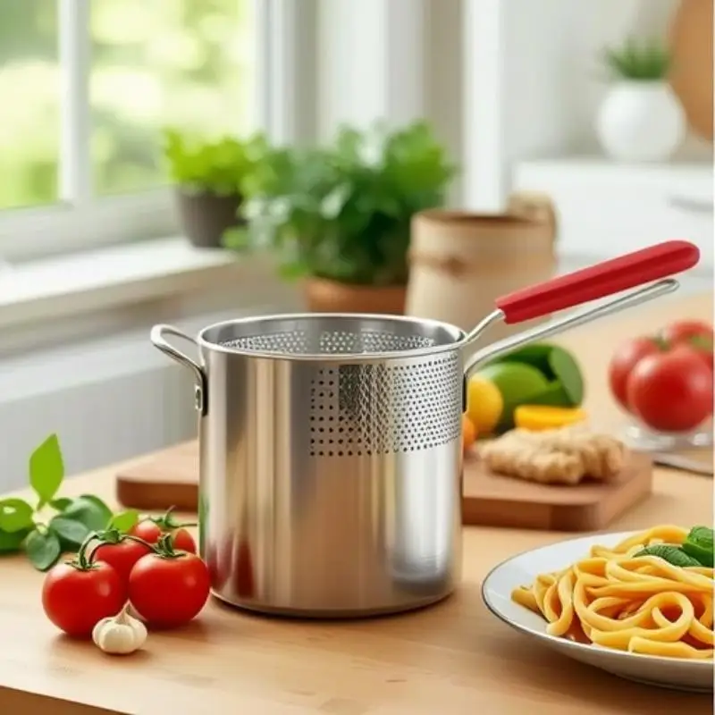 ~Deep Frying Pot Kitchen Fryer With Strainer Stainless Steel Tempura Fryer Pan Fry Pot Chicken Fried Chicken Cooking Tools