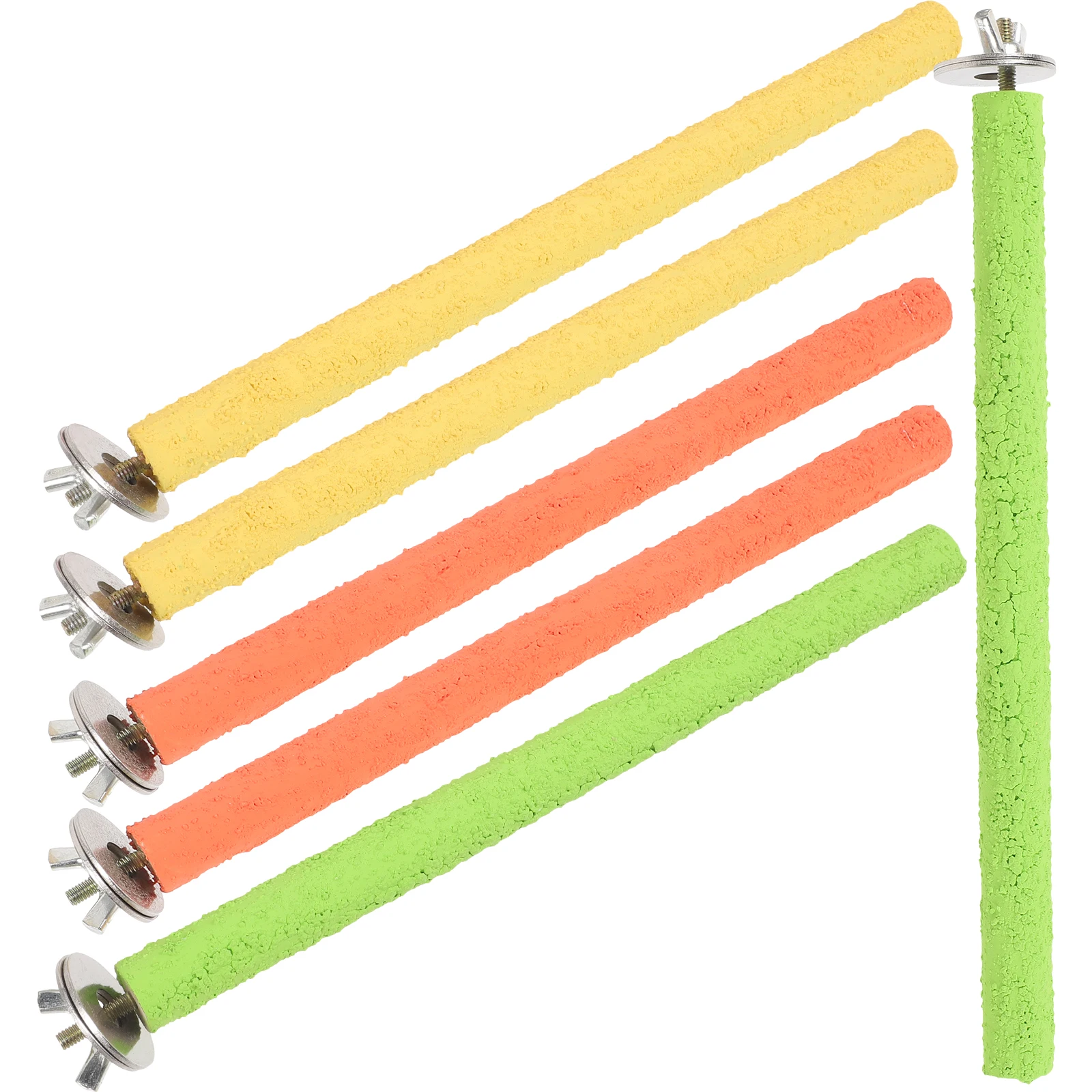 

6Pcs Parakeet Cage Perch Wooden Quartz Sand Bird Stand for Playing Resting Balance Training Bird Perch Parakeet