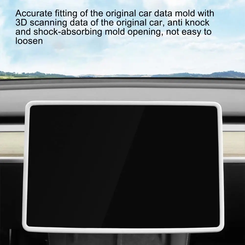 Automotive Navigation Screen Silicone Frame Tesla Model 3/y Navigation Screen Silicone Frame Protector Cover Accessories Car