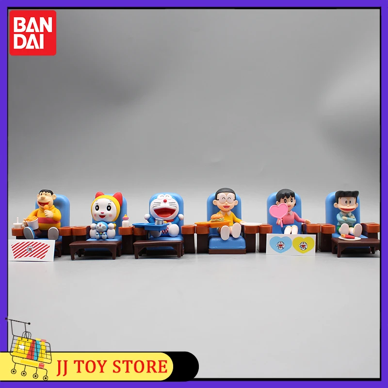 Anime Doraemon Cartoon Character Q Version 6 Trendy Movie Theater Series Konta Shizuka Honekawa Takeshi Suneo Pvc Model Kit Toy