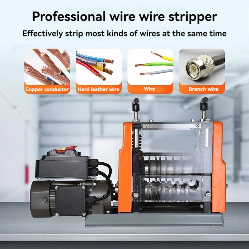 Electric Wire Stripping Machine W/ Blade 1.5mm-25mm Cable Stripper for Removing Plastic & Rubber from Wire, Copper Recycle