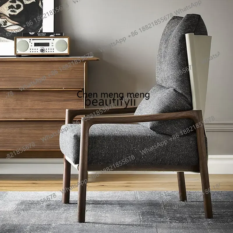 

cn8350 LHY zq Black Walnut Solid Wood Single-Seat Sofa Chair Silent Wind Leisure Chair