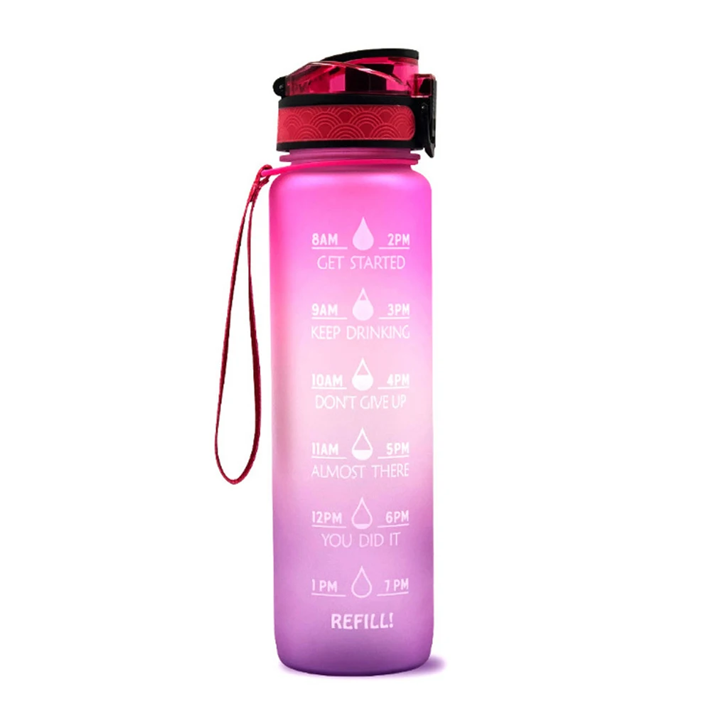 

Reminder Sports Fitness Sports Bottles Frosted Leakproof Cup Water Bottle Bounce Cover Time Scale Reminder Tritan Material
