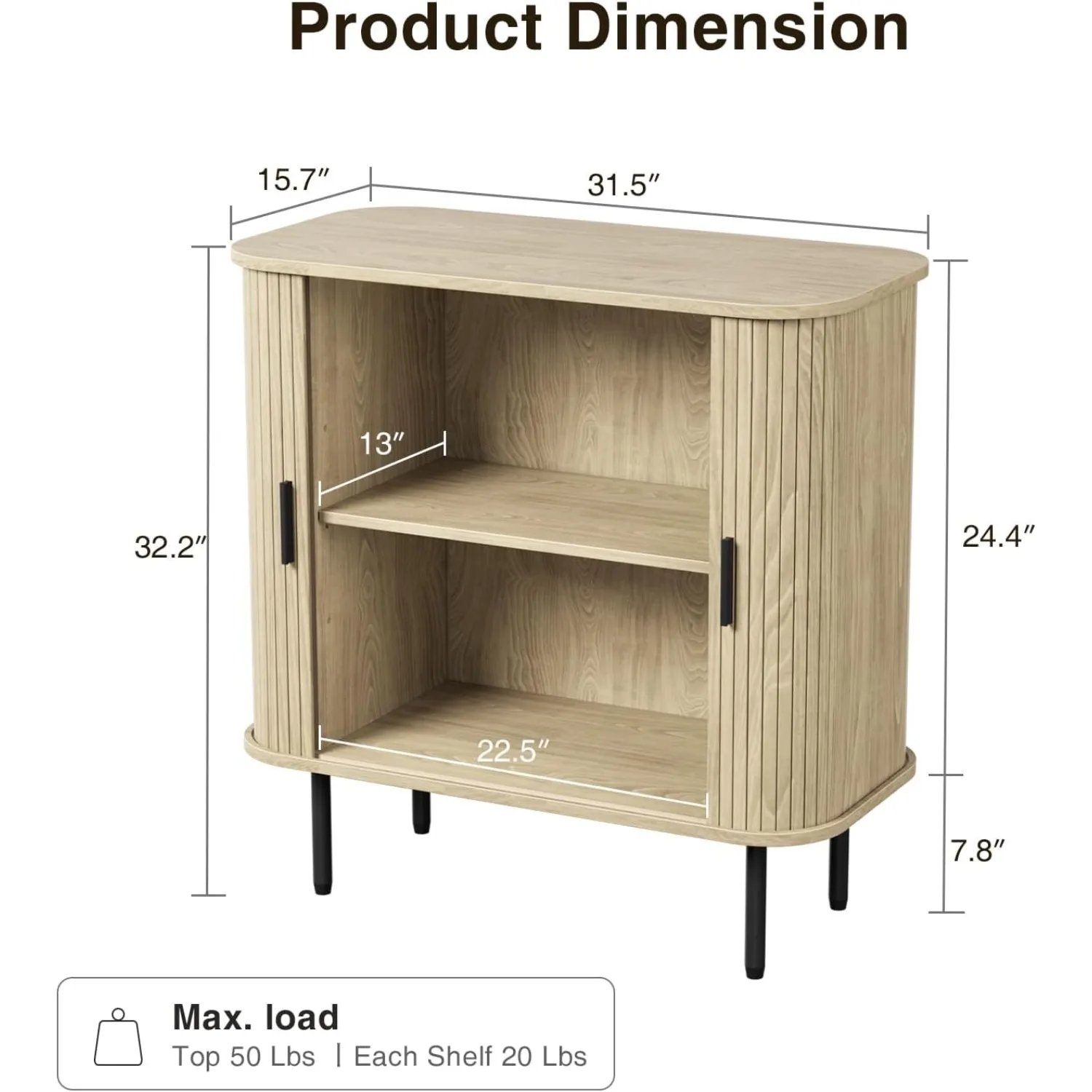 خزانة جانبية للبوفيه مع حافة منحنية وباب منزلق وطاولة وحدة تحكم خزانة خشبية مميزة لغرفة المعيشة/غرفة الطعام/المطبخ