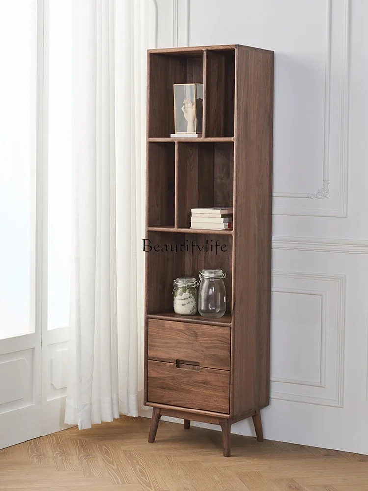 

FG10North American black walnut bookcase shelf Nordic solid wood new Chinese style