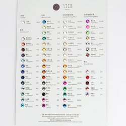 Sewing on rhinestones color card