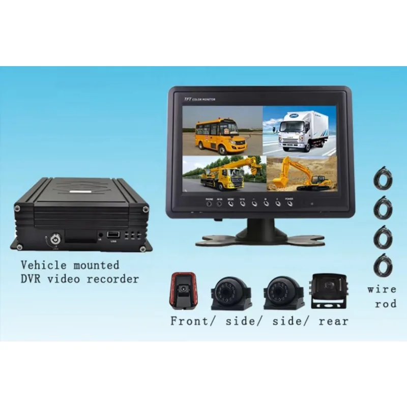 【Hot Selling】Factory New HX-9007 7Inch 4CH 360 Degree Truck  System HD Car Mdvr  Dash Cam 1080P Car Dashcam with Ada