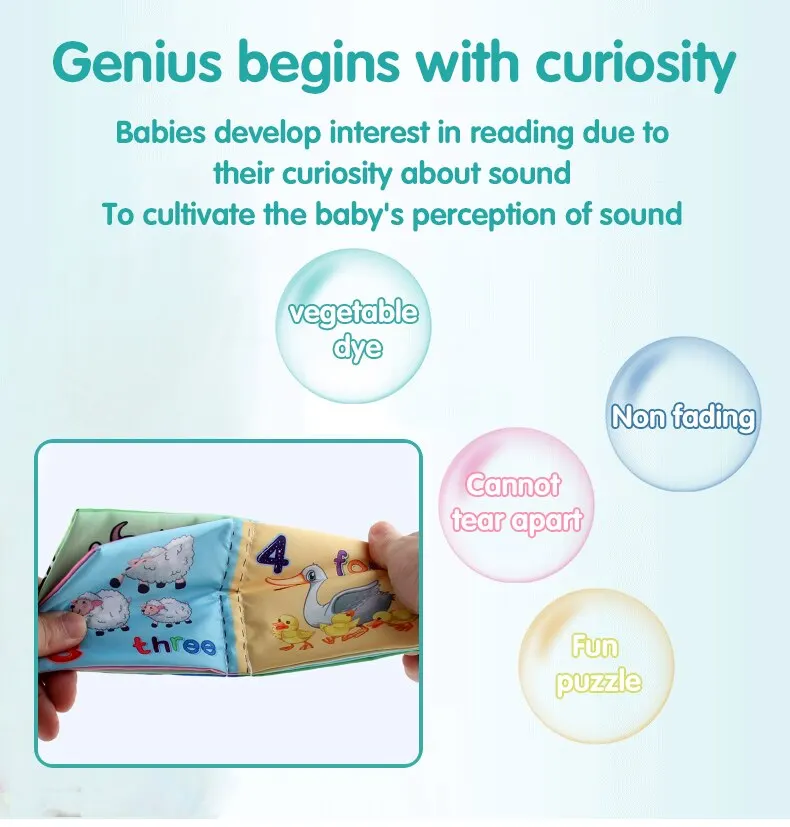 Baby Cloth Book Intelligence Development Soft Learning Cognize Reading Books Early Educational Toys Readings Animal Cloth Book