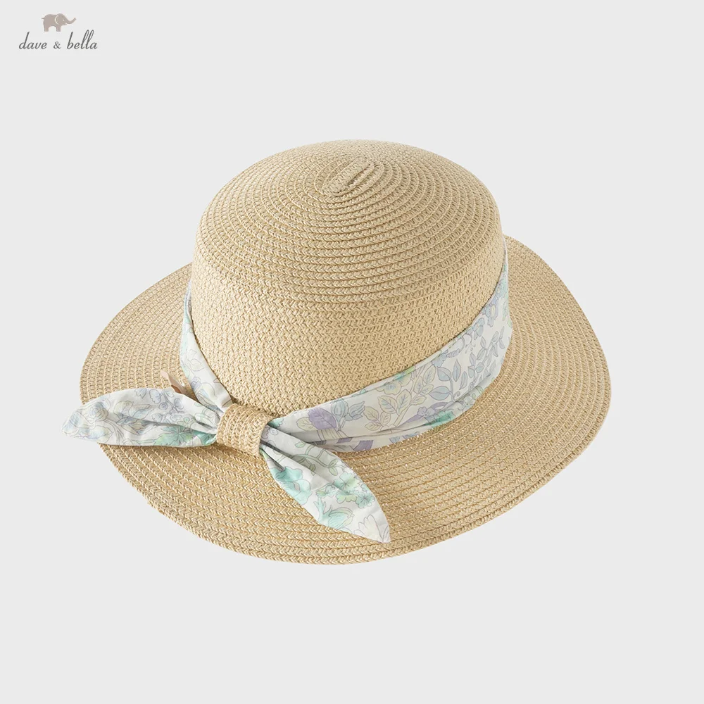 Dave Bella Children Summer Hat Sun Helmet Baby Girl Sweet Cap Fashion Elegant Cool Weave Comfortable Hat Beach Party DB2261366
