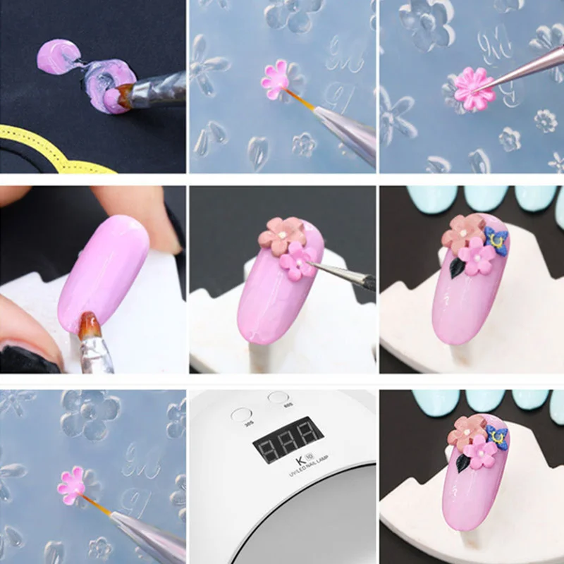 SNASAN Flügel Schleife Blumen Mond Stern Silikonform für Schönheit Nail Art DIY handgemachtes Werkzeug kleine Perlen Polymer Clay Form – Detail 11