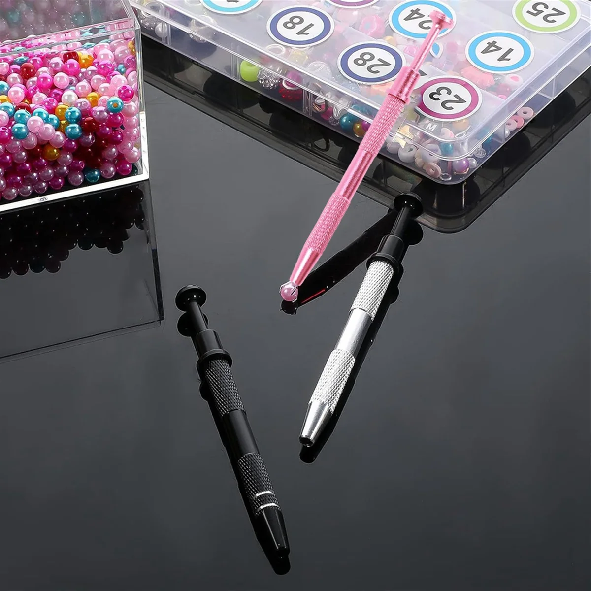 A002 6 Pcs Jeweler'S Pick Up Tool Piercing Ball Grabber Tool Grabber Pick Up Tool 4-Claw Pick Up Tool