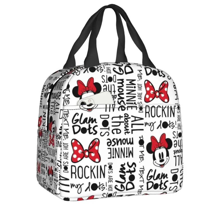 Custom Mickey Mouse Lunch Bag Portable Cooler Thermal Insulated Lunch Box For Women Kids Picnic Travel Food Tote Bags