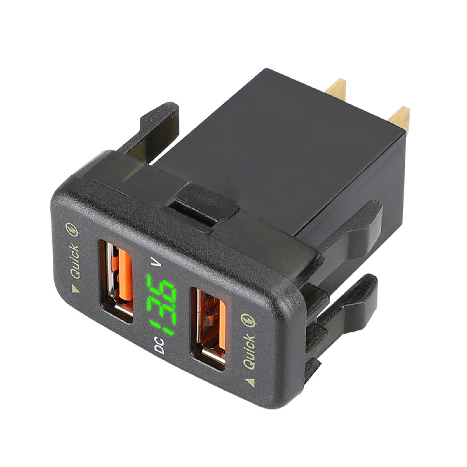 

Автомобильное зарядное устройство USB с быстрой зарядкой QC3.0 и PD, 2-в-1, с портом USB-C, адаптер питания для автомобилей Toyota 12В/24В