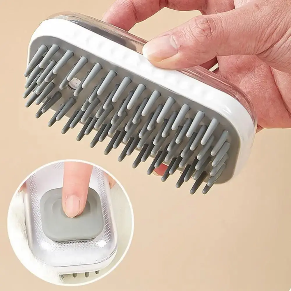 Silicone Pet Bath Brush Hair Removal Ergonomic handle Dog Massage Brush Refillable Shower Gel Wet Dry Dual-use Cat Grooming Comb