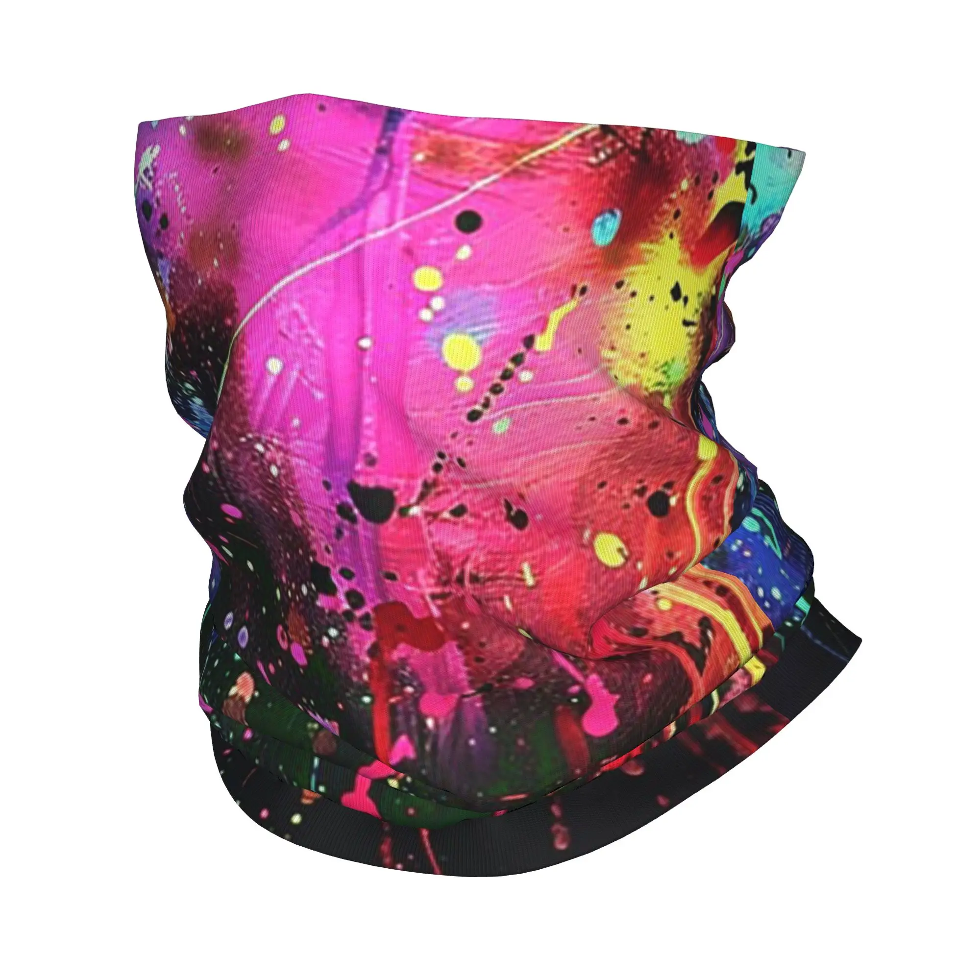 

Contemporary Modern Paint Splatter And Splashes Colorful Bandana Neck Cover Printed Wrap Scarf Balaclava Hiking Fishing Unisex