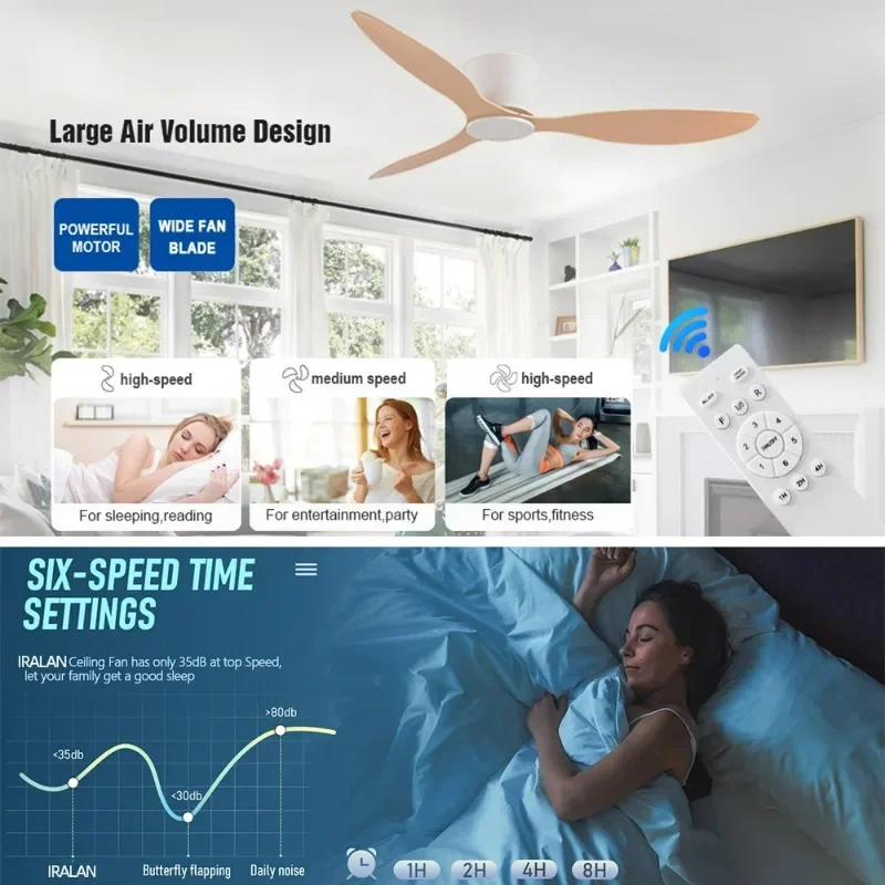 New LED Fan Light with Remote Control Ceiling Fan Light Decoration Restaurant Living Room Study Room Ceiling Fan Light