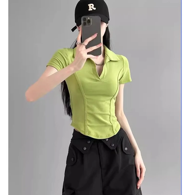 

Korean Style Short Sleeve T-Shirt Women Summer Japanese Style JK Tees Casual Polo Shirt Women Y2k Fashion Vintage Pullover