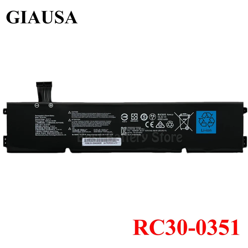 RC30-0351 Laptop Battery For Razer Blade 15 Base 2020 2021 RZ09-0369x Notebook RZ09-0351 9E11 4ICP7/63/69