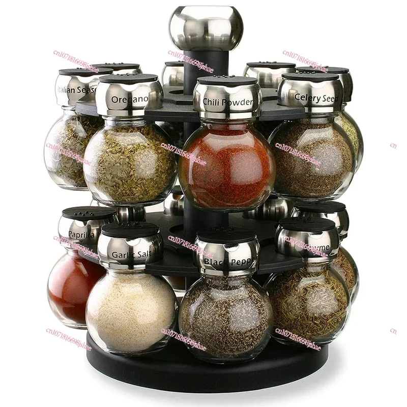 

16 Spice Glass Bottle Rotating Racks