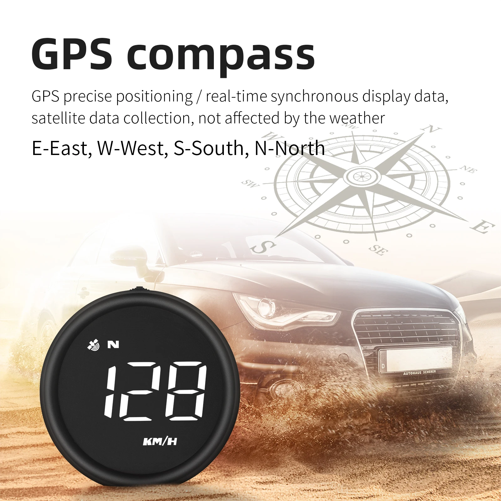 Compteur de vitesse GPS HUD G1 pour toutes les voitures, jauge LCD numérique, ordinateur de bord, affichage tête haute GPS, boussole, inclinomètre, budgétaire