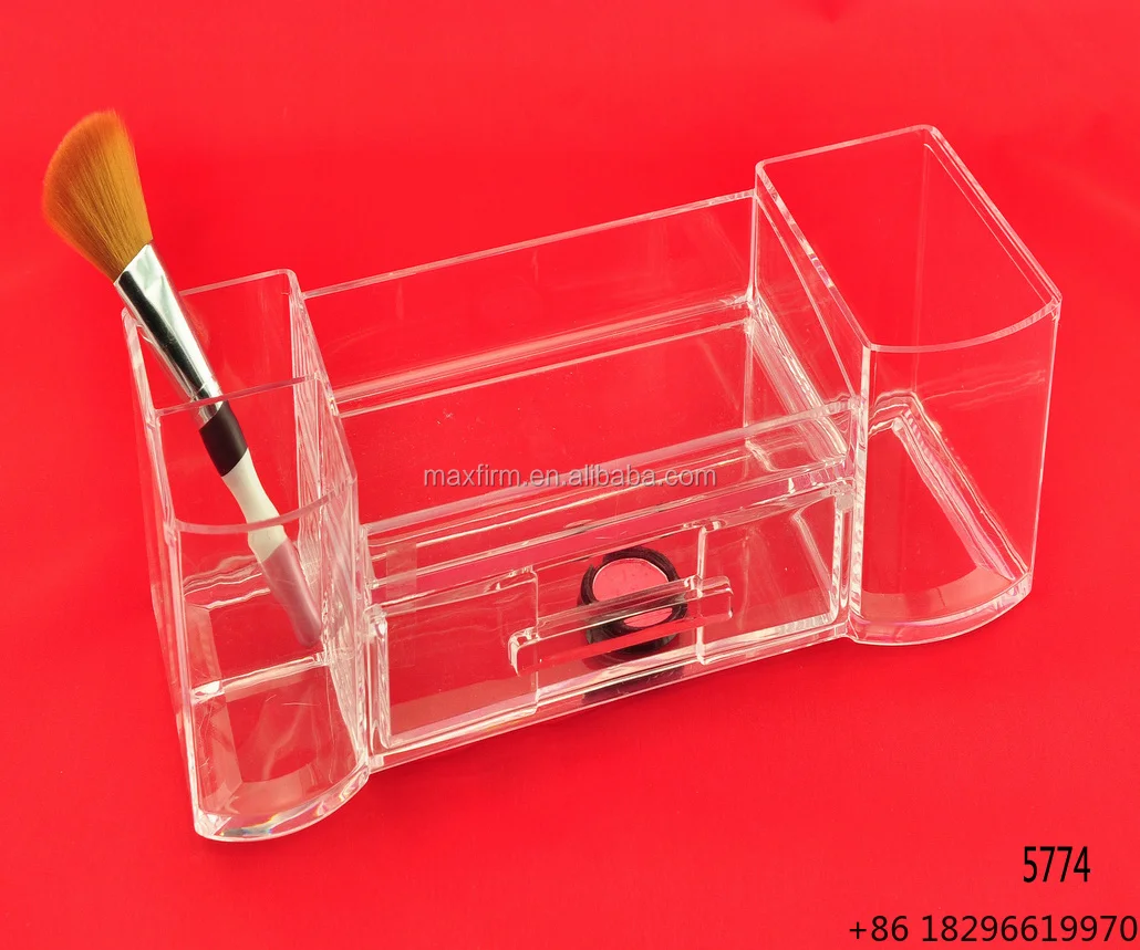 Acrylic COSMETIC Organizer with Drawer Makeup Storage Tray Office Desk Stationery Organizer