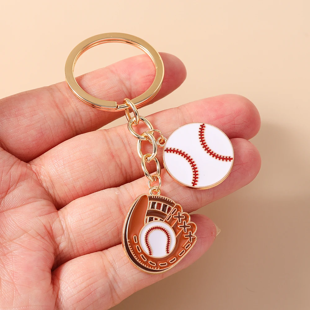 Aihua Niedlicher 'I Love Baseball' Schlüsselanhänger für Frauen Baseball-Handschuh Hut Schlüsselring Handtaschenanhänger Schmuck Geschenke Schmuckstücke – Detail 5