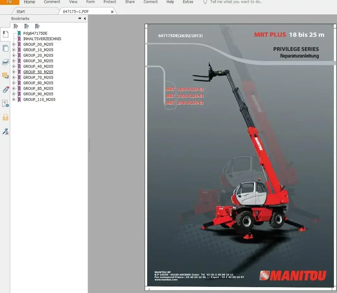 TruckEPC3 Manitou Machinery 2.72 GB PDF German Language 2022 Repair Manual DVD