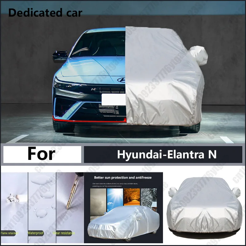 For Hyundai-Elantra N Oxford cloth car cover for sun protection, rain resistance, and all season special car dust cover