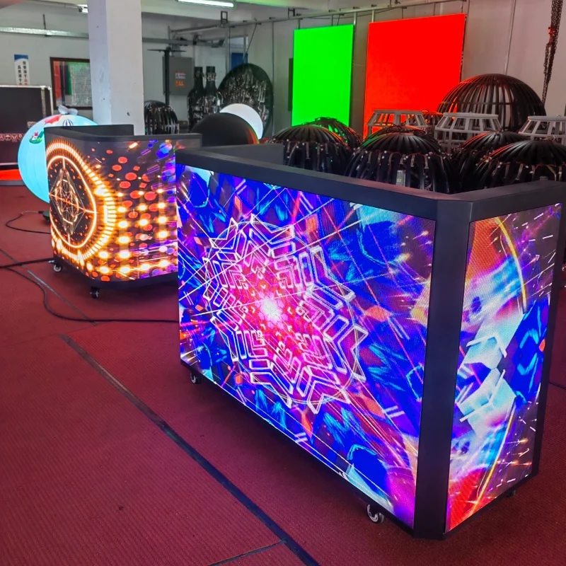Movable LED DJ Booth Facade Video Wall With Flight Case For Music Festival Party Rental Show