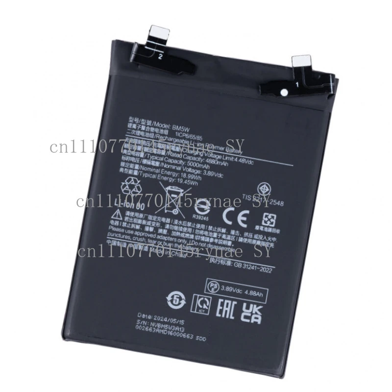 

Original New BM5W Battery For Xiaomi 14T Pro Redmi K70 K70 Pro POCO F6 Pro 5000mAh 3.89V Replacement Battery with Free Tools