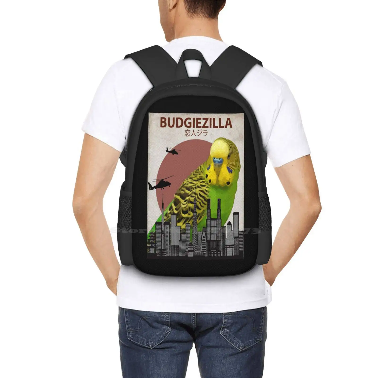 Mochila Budgiezilla, Periquito Periquito, Mochila Monstro Gigante, Sacos De Moda, Periquito, Venda Quente