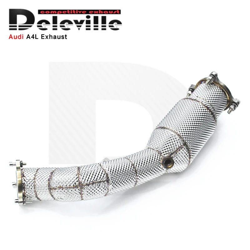 OBM Stainless Steel Exhaust Pipes With Heat Shield For Audi A4L 2.0T 2020-2022 Downpipe Exhaust System Tuning Racing Car Exhaust