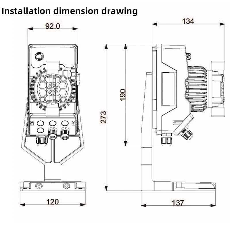 Dosing Metering Pump Electromagnetic Diaphragm Automatic Dosing Acid Alkali Resistant Pumps Water Treatment Flow Adjustable Pump