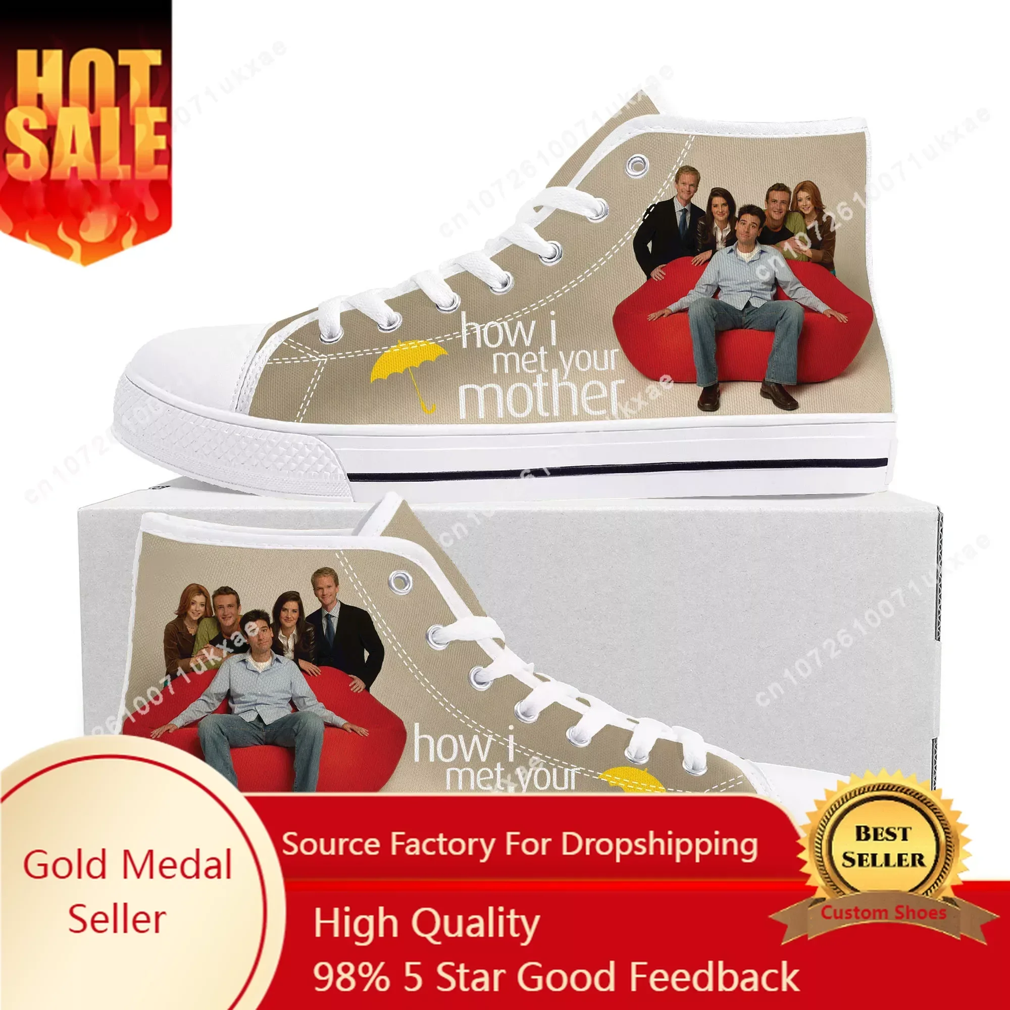 

Intervention How I Met Your Mother High Top Sneakers Mens Womens Teenager Canvas Sneaker couple Casual Shoe Customize Shoes