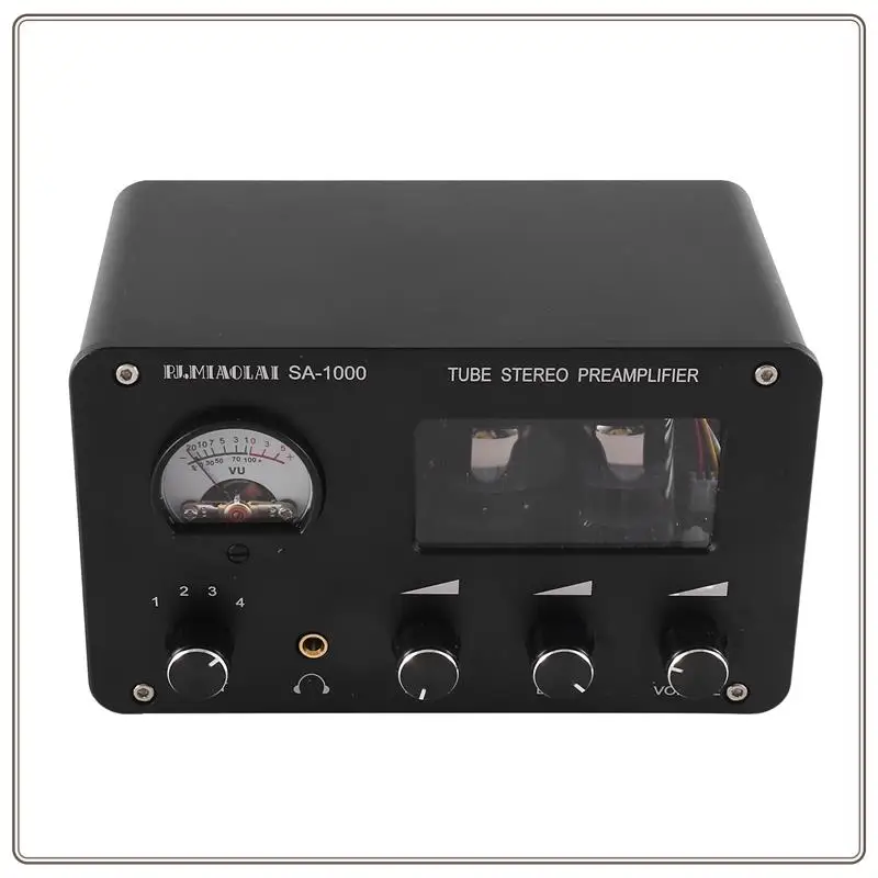 

Reliable-Audiophile Tube Preamp 4-Input 2-Output HIFI Preamp With Built-In VU Level Meter US Plug,Audiophile Tube Preamp 4-Input