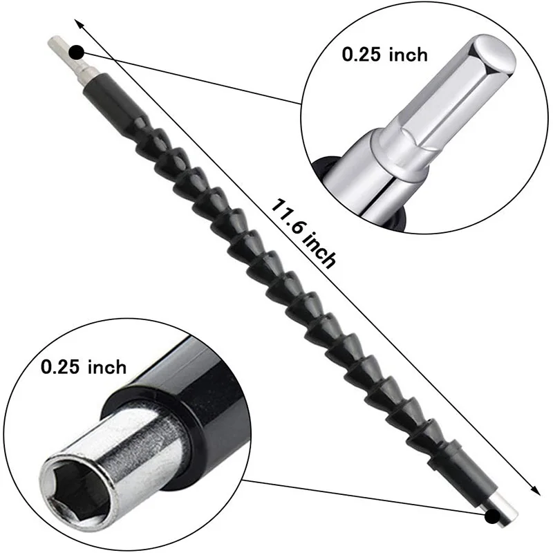 Hexagonal Soft Shaft Flexible Drill Bit Extension 250mm 295mm Discovery for Drill Bit Flexible Shaft Magnetic Screwdriver Kit