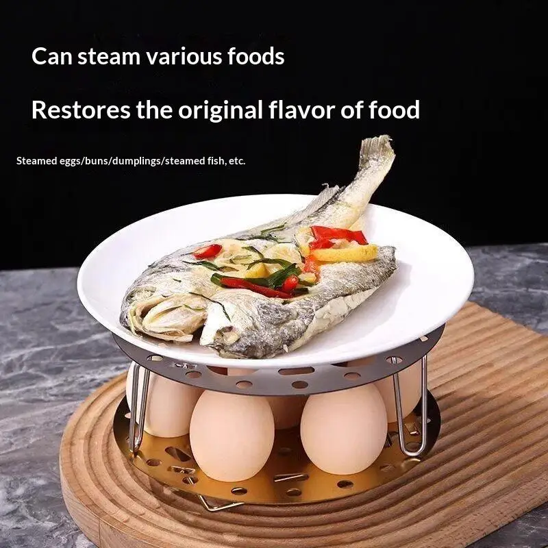 Stainless Steel Telescopic Steaming Rack Foldable Rust Resistant Steamer Stand for Dumplings Eggs Vegetables Home Kitchen Use