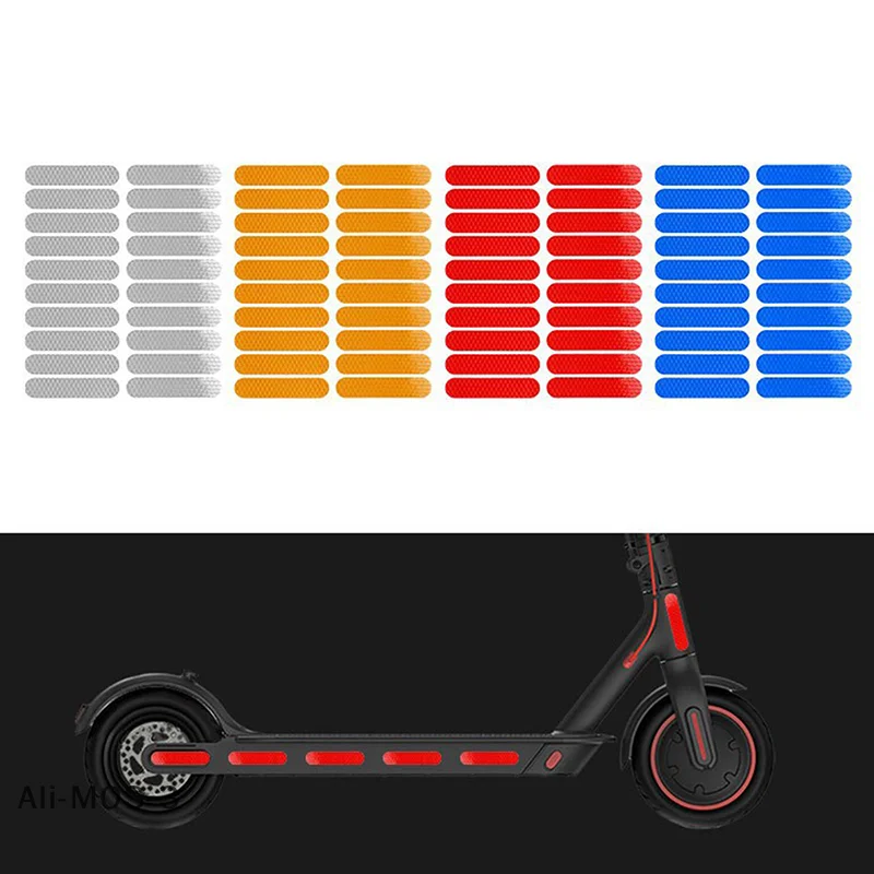 1 conjunto de peças de cubo de roda corporal, adesivo de aviso de segurança noturna para scooter elétrica ninebot g30, adesivos refletivos para xiaomi m365/pro