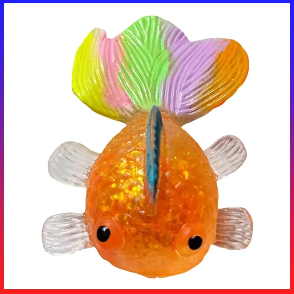

Kawaii Goldfish Squeeze Fidget Toy Reusable Creative Gel Sensory Fidget Toys Big Colored Tail Fish Stress Ball for Desk Decor